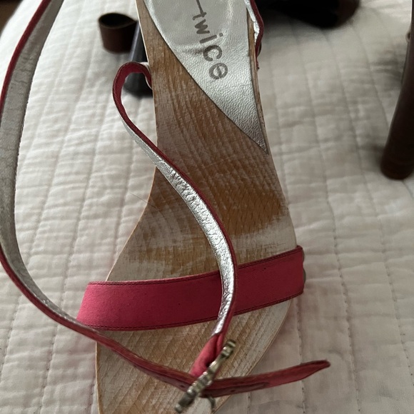 Ice Women's Pink Satin Strappy platform Heels - Picture 2 of 3